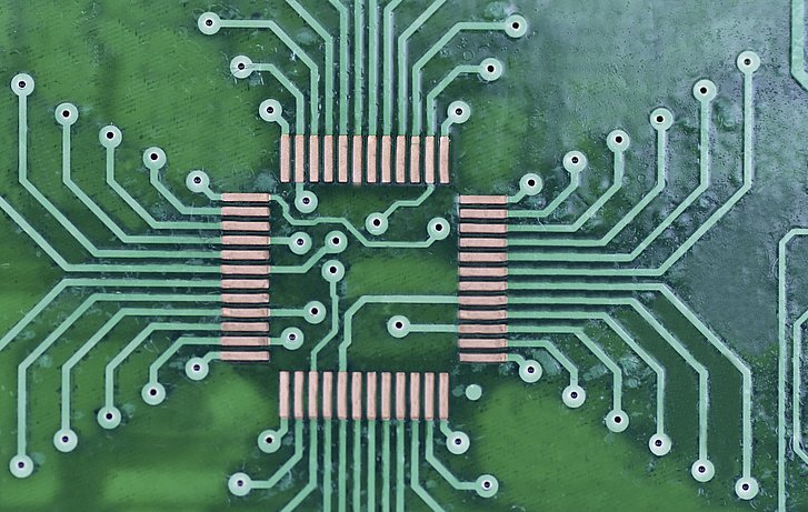FR4 PCB manufactured with ProtoLaser S4, finished with solder resist mask FR4 PCB manufactured with ProtoLaser S4, finished with solder resist mask