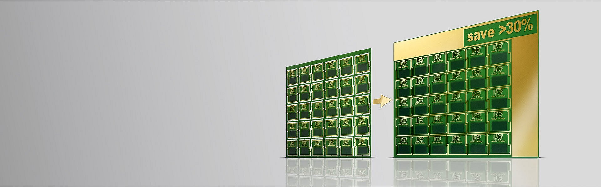 [Translate to USA:] Depaneling Material savings