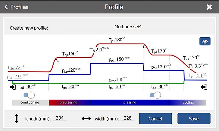 Easy and intuitive profile setup via the integrated touch display Easy and intuitive profile setup via the integrated touch display