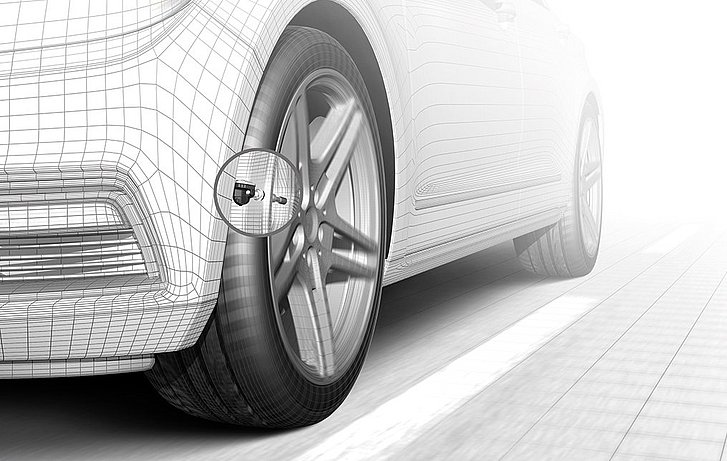 [Translate to USA:] Laser welded tire pressure sensor